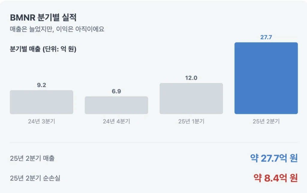 BMNR 분기별 실적 살펴보기