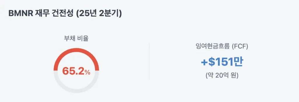 BMNR 재무 건전성(25년 2분기)