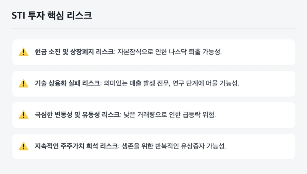 STI 투자 핵심 리스크