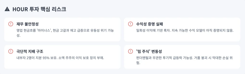 HOUR 투자 핵심 리스크 요약