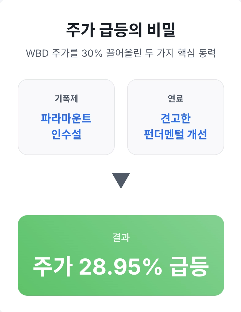 WBD 주가 급등의 핵심 비밀