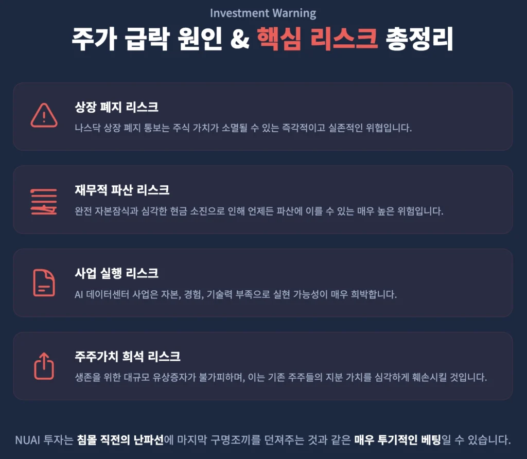 NUAI 주가 급락 원인 및 핵심 리스크 총정리