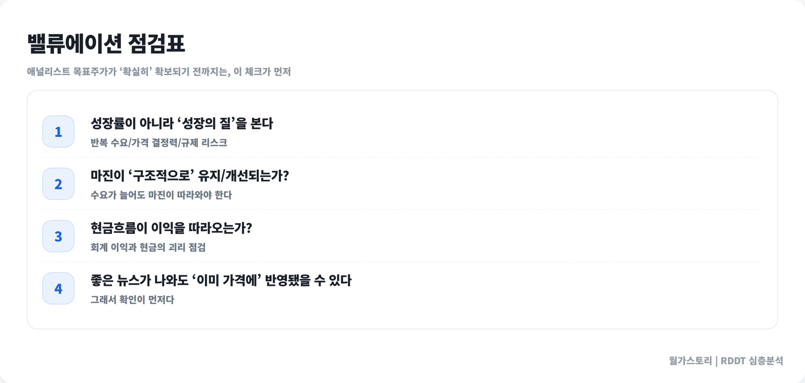 {ticker} 밸류에이션 점검표